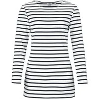 modAS Langarmshirt 25908 Damen Long-Shirt Streifen Maritim - Gestreiftes Langshirt Baumwolle