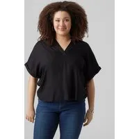 Vero Moda Curve Shirtbluse VMCBEAUTY SS TOP NOOS CUR Viskose, regular fit, Kurzarm