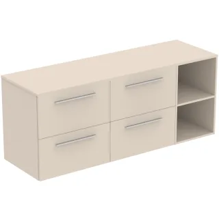Ideal Standard Möbel-Set 160cm i.life B 4 Auszüge 2 off.Fächer Gr.Chrom Sandbeige matt, T5840NF T5840NF