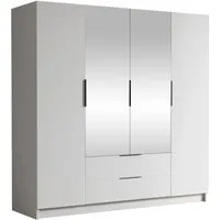 MIRJAN24 Kleiderschrank Sofia II (mit vier Drehtüren und zwei Schubladen) Kleiderstange, Frontspiegel
