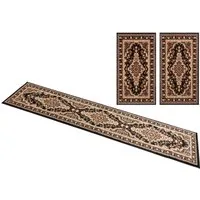 OTTO home Bettumrandung Oriental, Made in Belgium, Höhe 7 mm, (1-tlg), Läufer-Set, Kurzflor, Orient-Optik, mit Bordüre, pflegeleicht, elegant