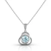 Vivance Kette mit Anhänger 925/- Sterling Silber rhodiniert Blautopas