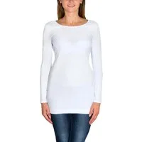 Alkato Langarmshirt Alkato Damen Langarm Longshirt Langarmshirt Tunika Basic Shirt