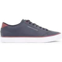 Tommy Hilfiger TH HI VULC CORE LOW LEATHER ESS Sneaker, Freizeitschuh, Halbschuh, Schnürschuh mit Ziernähten an der Ferse