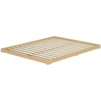 ERST-HOLZ Futonbett Breites Bodenbett Doppelbett Buche Massiv 160 x 200 cm, Buche farblos lackiert