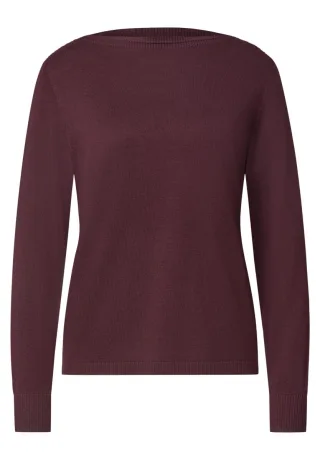 Street One - Pullover mit U-Boot-Ausschnitt rot - Gr. - 34