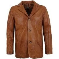 Maddox Lederjacke Maddox - Herren Lederjacke Sakko Lammnappa cognac