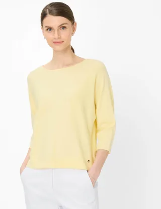 Brax Damen Pullover Style EMMA limoncello, hellgelb, Gr. 48