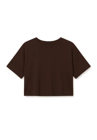 Viscose T-Shirt DUNKELBRAUN