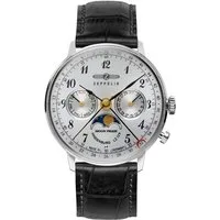 ZEPPELIN Multifunktionsuhr LZ 129 Hindenburg Mondphase, Armbanduhr, Damenuhr, Mondphase, Lederarmband, Made in Germany