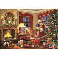 Clementoni® Puzzle CLEMENTONI Der Besuch des Weihnachtsmanns Puzzle 1000 Teile, Puzzleteile