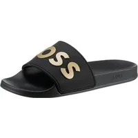 BOSS Kirk Slide Badepantolette, Sommerschuh, Poolslides, Schlappen, mit BOSS-Logoschriftzug