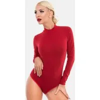 Evoni Body für Damen Langarm Blusenbody mit Halbkragen