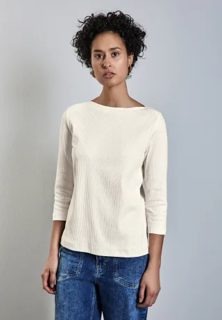 STREET ONE 3/4-Arm-Shirt aus softem Materialmix