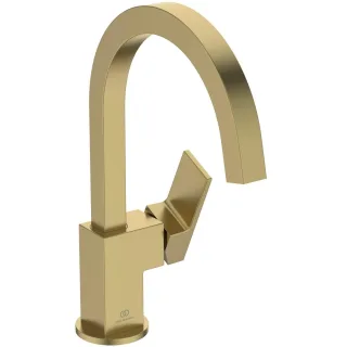 Ideal Standard Waschtischarmatur Extra Ausladung 190mm h.Auslauf o.Ablaufgarnitur Brushed Gold, BD5 BD505A2