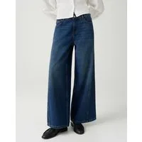 OPUS Weite Jeans MEDDY LOOSY Wide Leg Jeans Low Rise Keileinsatz in der Seite