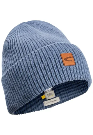 camel active - Beanie aus einem Baumwoll-Kaschmir-Mix denim blue - Gr. - OS
