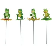 Decoris season decorations Gartenstecker Gartenstecker Frosch 13x7cm Metall Kunststoff 1 Stück sortiert Grün