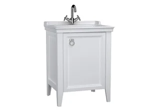 VitrA Valarte Set 65 cm Möbelwaschtisch + Waschtischunterschrank 1 Tür Türanschlag Weiß Matt,62259 62259
