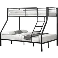 neu.haus Etagenbett, »Sortland« Bettgestell 200x140/90cm Metall Schwarz