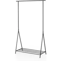 HomeGuru Kleiderständer Kleiderständer Weiß 100x40x160cm, Metall mit Schuhablage, bis 20kg