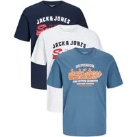 Jack & Jones T-Shirt Stilvolles Slim-Fit oder Regular Shirt mit Printdruck (3er-Pack) Printdruck