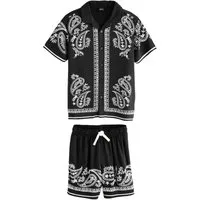 Next Shirt & Shorts Bedrucktes Kurzarm-Hemd und Skater-Shorts im Set (2-tlg)