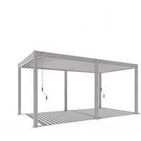 Weide Pergola Classic Pavillon Terrassenüberdachung Aluminium 3 x 5,3 M Ivory Sand, BxTxH: 530x300x255 cm