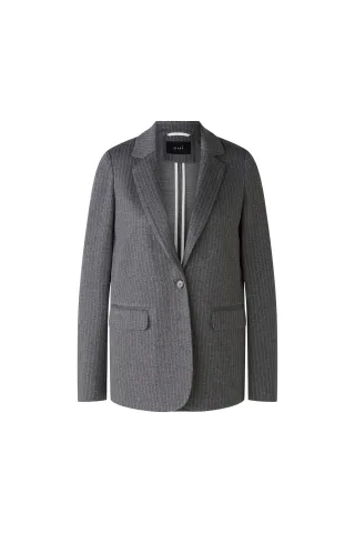Oui - Blazer bequeme Jerseyqualität grey black - Gr. - 38
