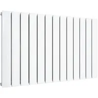 SONNI Designheizkörper Design Heizkörper Flach Weiß Doppellagig 630x1004mm Horizontal, 1258W, Heizungsbereich 18~25m², Seitenanschluss oder Mittelanschluss