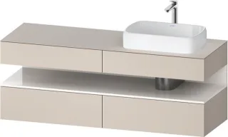 Duravit Qatego Konsolenwaschtischunterbau wandhängend Taupe Matt 1600x550x600 mm - QA4778022910010 QA4778022910010