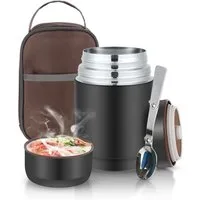Refined Living Thermobehälter 800 ml Thermobehälter für Essen, Edelstahl Wärmebehälter für speisen, Edelstahl, (Auslaufsicherer Essensbehälter, Speisegefäß für unterwegs, 12 Stunden Heiß, 12 Stunden Kalt, Lebensmittelsicher & BPA-frei, Isolierbecher 
