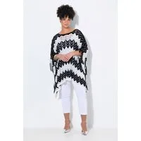MIAMODA Pullunder Poncho oversized Zackenstrick mit Glitzer