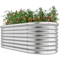 COSTWAY Hochbeet, Pflanzkasten, Frühbeet mit offenem Boden, Metall
