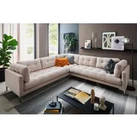 Trends by HG Wohnlandschaft Landau U-Form, in Cord-Stoff mit Metallfuß