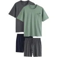Next Pyjama 2er-Pack Kurzarm-Schlafanzüge aus Jersey (4 tlg)