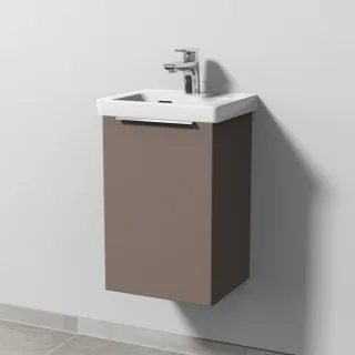 Sanipa 3way Waschtischunterbau zu Villeroy & Boch Subway 3.0 Waschtisch mit 1 Tür, Taupe-Matt UP8411T