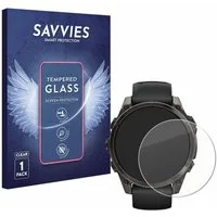 Savvies Displayschutzglas Schutzglas für Garmin Fenix 8 AMOLED (47 mm), Displayschutz 9H Glas Klar Transparent