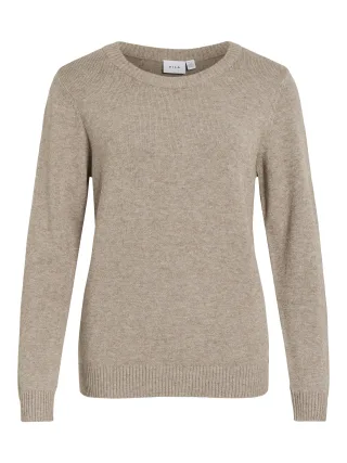 VILA - VIRIL O-NECK L/S KNIT TOP - NOOS - Gr. - S