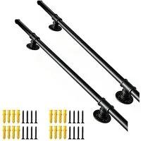 BlingBin Handlauf 150 / 100 cm verzinkter rutschfester Wandhandlauf, 100 cm Gesamtlänge, (2er Set, 2 St., 150cm/100cm), wetterfestes Treppengeländer für Bad, Küche und Garten