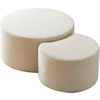 MODFU Couchtisch Vielseitig als Couchtisch & Ottoman (Modernes 2-teiliges gepolstertes Schaumstoff-Kaffeetisch-Set)