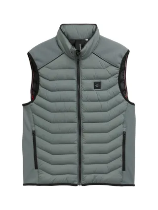 Tom Tailor - Hybrid Steppweste washed jasper green - Gr. - L