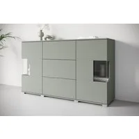 OTTO home Sideboard Kenia (1 St), Sideboard mit 3 Schubladen, 6 Fächern, Glastüren, Breite 150 cm