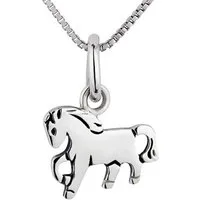 schmuck23 Kettenanhänger Anhänger Kette Pony Pferd 925 Silber Kinder Mädchen (Halskette mit Anhänger), Silberanhänger Kettenanhänger Kinderschmuck Halskette