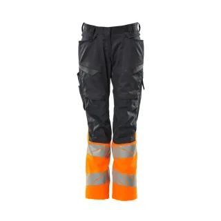 MASCOT Damen Hose mit Knietaschen ACCELERATE SAFE Schwarzblau / Hi-vis Orange 36 - 19678-236-01014-76C36