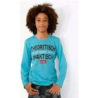 KIDSWORLD Langarmshirt THEORETISCH KANN ICH PRAKTISCH ALLES Langarm, Basic-Passform, mit stylischem Druck, aus Baumwolle