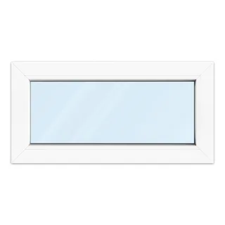 Kellerfenster 80x40 cm, PVC, Ideal 4000, Weiß, 800 x 400 mm, festverglast, individuell konfigurieren