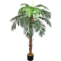 Kunstpalme Palmenbaum Königs Kokos Palme Kunstpflanze Künstliche Pflanze 140 cm Kokospalme, Decovego, Höhe 140 cm