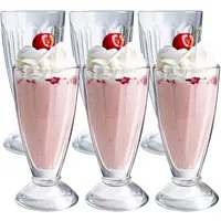 KONZEPT Cocktailglas mit Stiel 300ml, Gläser für Smoothie, Milchshake und Dessert, 6-tlg., spülmaschinengeeignet