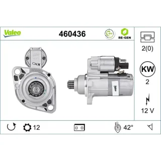 Valeo Starter 2,0 kW Audi Seat Skoda VW 460436